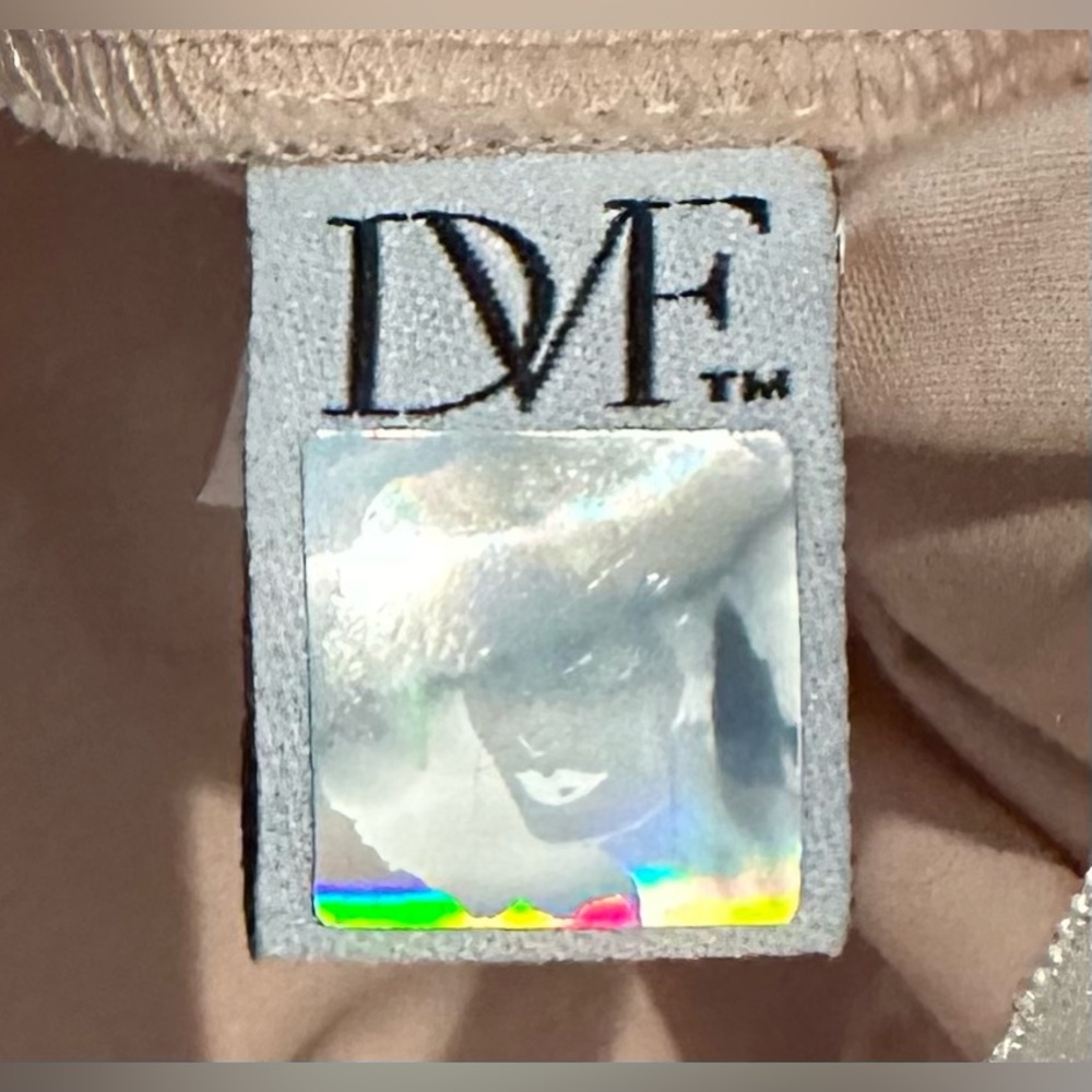 Diane Von Furstenberg Sleeveless Ringwald Peach Burnout Dress Faux Leather Belt - Picture 10 of 11